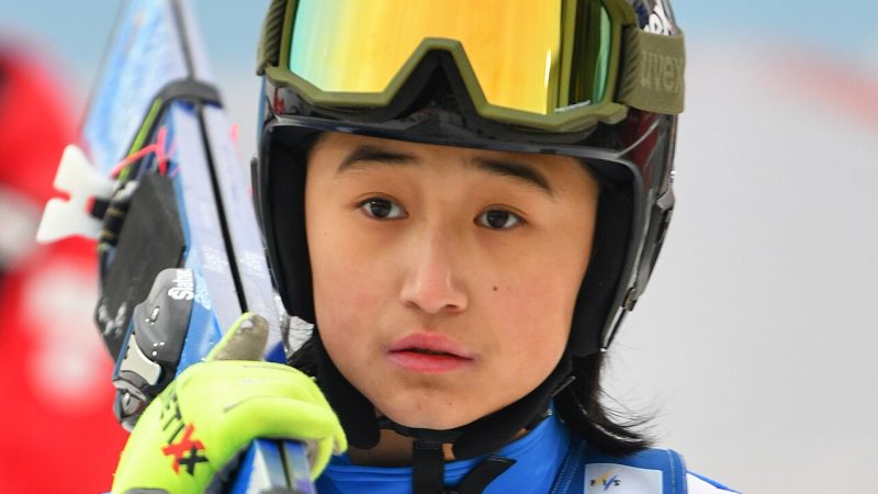 FIS Ski Jumping World Cup Women normal hill Hinzenbach 2023 - Competition Round Ski Jumping HS 90, Picture shows: Ping Zeng of China