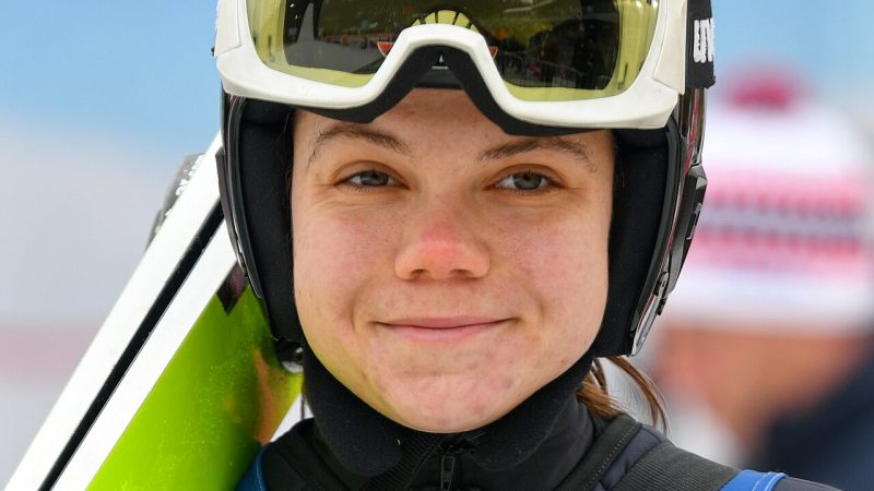 FIS Ski Jumping World Cup Women normal hill Hinzenbach 2023 - Competition Round Ski Jumping HS 90, Picture shows: Agnes Reisch (GER)